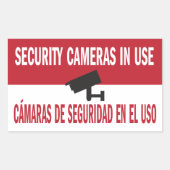 Sicherheitskameras verwenden zweisprachiges Spanis Rechteckiger Aufkleber (Vorderseite)