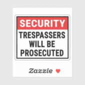 Sicherheitskräfte werden verfolgt aufkleber (Blatt)