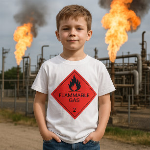Sicherheitslabel für brennbare Gase Warnschild T-Shirt