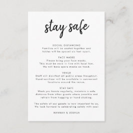 Sicherheitsmaßnahmen | Covid-19 Moderne Script Wed Begleitkarte