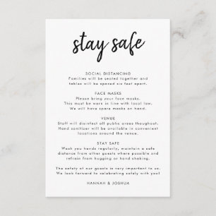 Sicherheitsmaßnahmen   Covid-19 Moderne Script Wed Begleitkarte