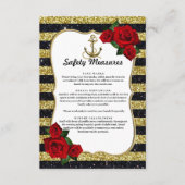 Sicherheitsmaßnahmen für die schwarzen schwarzen S Begleitkarte (Vorderseite)