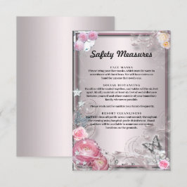 Sicherheitsmaßnahmen für Rosa Flora und Schmetterl Begleitkarte