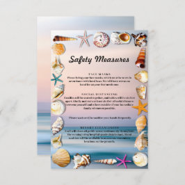 Sicherheitsmaßnahmen für Sandstrände und Muscheln Begleitkarte