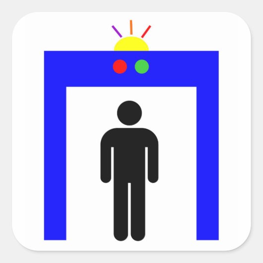 Sicherheitsmelder für den Flughafen Quadratischer Aufkleber (Vorderseite)