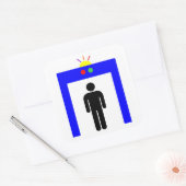 Sicherheitsmelder für den Flughafen Quadratischer Aufkleber (Umschlag)