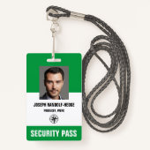 SICHERHEITSPASS - Foto I.D. Abzeichen Ausweis (Vorderseite mit Schlüsselband)