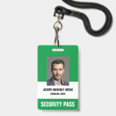 SICHERHEITSPASS - Vertikales Foto I.D. Abzeichen Ausweis (Vorderseite mit Lanyard)