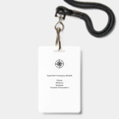 SICHERHEITSPASS - Vertikales Foto I.D. Abzeichen Ausweis (Rückseite mit Lanyard)