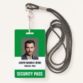 SICHERHEITSPASS - Vertikales Foto I.D. Abzeichen Ausweis (Vorderseite mit Schlüsselband)