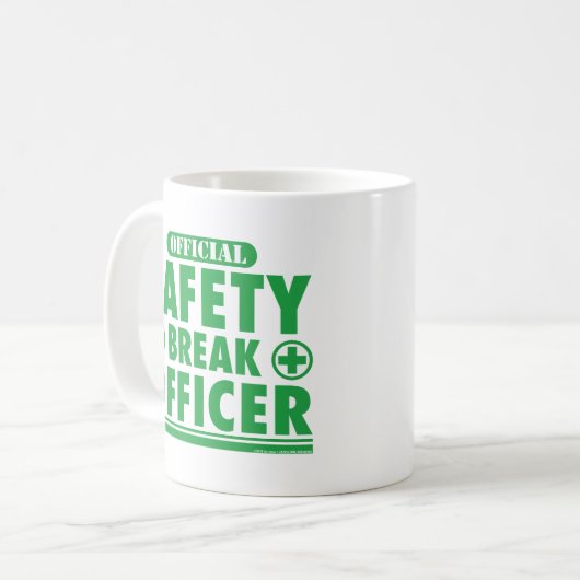 Sicherheitspatron Funny Kaffeetasse (Vorderseite Links)