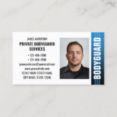 Sicherheitspersonal für den Bodyguard ID-Foto Blau Visitenkarte (Vorderseite)