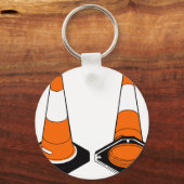Sicherheitspylone für orangefarbene schwarze Verke Schlüsselanhänger (Vorderseite)
