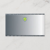 Sicherheitsschild | Metallischer Hintergrund Visitenkarte (Rückseite)