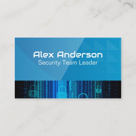 Sicherheitsteam | Cybercodierung | Tech Visitenkarte (Rückseite)