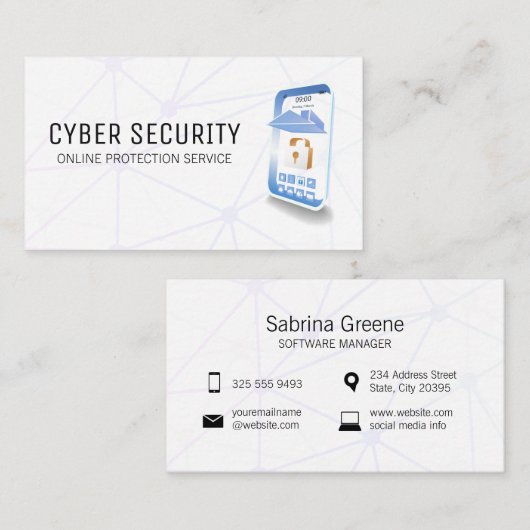 Sicherheitstechnik | Netzwerk Visitenkarte (Vorne/Hinten)