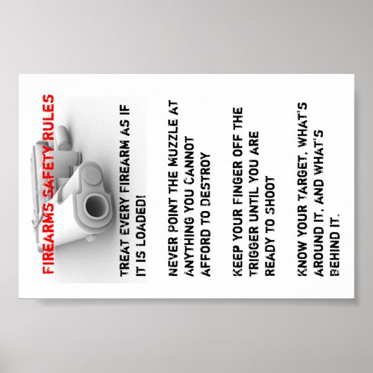 Sicherheitsvorschriften für Feuerwaffen Poster (Vorne)