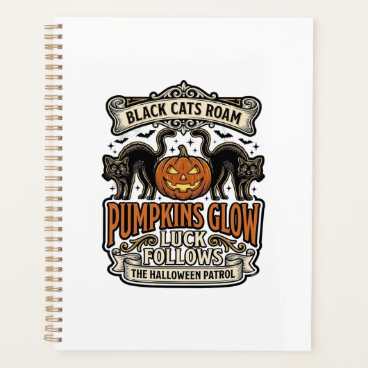 Sicherheitswache-Halloween-Shirt mit schwarzen Kat Planer (Vorderseite)
