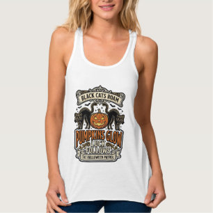 Sicherheitswache Halloween-Shirt mit schwarzen Kat Tank Top