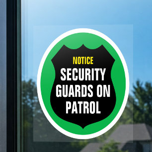 Sicherheitswache-Patrouillen-Schild Folie Grün Fen Fensteraufkleber