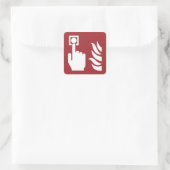 Sicherheitszeichen für den Feuermelder Quadratischer Aufkleber (Tasche)