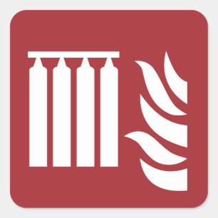 Sicherheitszeichen für fest eingebaute Feuerlöschb Quadratischer Aufkleber