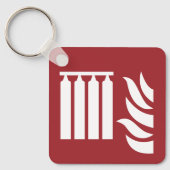 Sicherheitszeichen für fest eingebaute Feuerlöschb Schlüsselanhänger (Vorderseite)