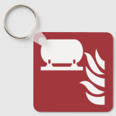 Sicherheitszeichen für fest eingebaute Feuerlösche Schlüsselanhänger (Vorderseite)
