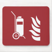 Sicherheitszeichen für Feuerlöscher auf Rädern Mousepad (Vorne)