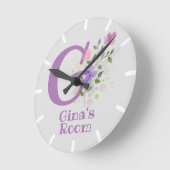 Sichern eines Blumendesigns mit Name & Initial Runde Wanduhr (Winkel)