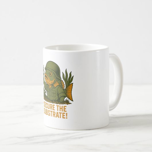 Sichern Sie das Substrat - Funny Cichlid Militärfi Kaffeetasse (VorderseiteRechts)