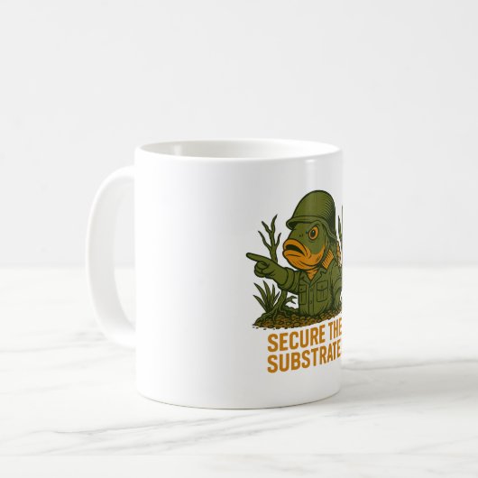 Sichern Sie das Substrat - Funny Cichlid Militärfi Kaffeetasse (Vorderseite Links)