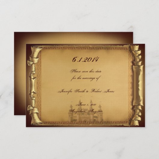 Sichern Sie einmal bei einer Hochzeit das Datum Save The Date (Vorne/Hinten)