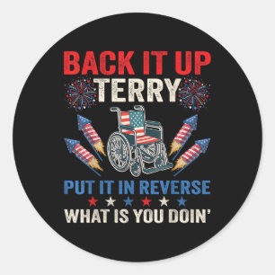 Sichern Sie es auf Terry setzen Sie es in umgekehr Runder Aufkleber