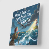 Sichern Sie sich das Geständnis unseres FAITH.Hebr Quadratische Wanduhr (Winkel)