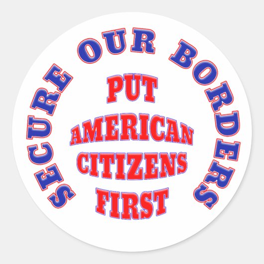 SICHERSTELLUNG UNSERER GRENZEN FÜR DIE AMERIKANISC RUNDER AUFKLEBER (Vorderseite)