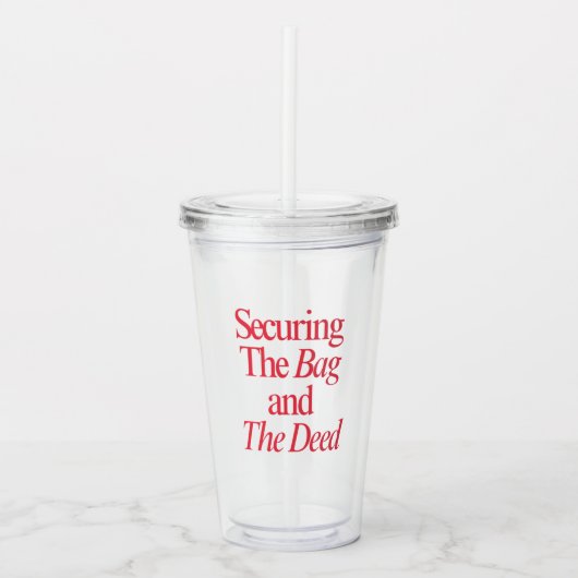 Sicherung des Taschentummers Acryltrinkbecher (Vorderseite)