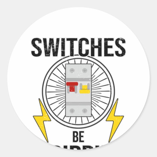 Sicherung Elektrischer Kontrolle Runder Aufkleber (Vorderseite)