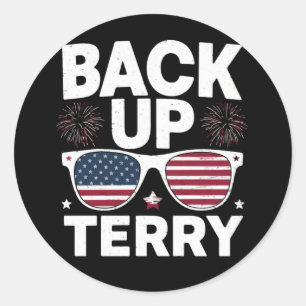 Sicherung Terry Lustig 4. Juli Patriotische Feuerw Runder Aufkleber