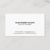 Sicherung von Daten durch Geschäftsleute | Verschl Visitenkarte (Rückseite)