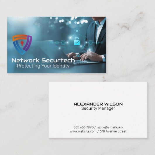 Sicherung von Daten durch Geschäftsleute | Verschl Visitenkarte (Vorne/Hinten)