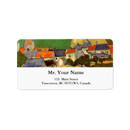 Sicht auf Auvers Vincent van Gogh. Adressaufkleber