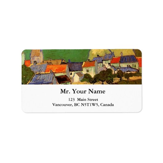 Sicht auf Auvers Vincent van Gogh. Adressaufkleber (Vorne)