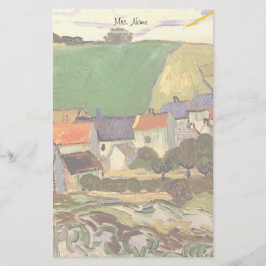 Sicht auf Auvers Vincent van Gogh. Briefpapier (Vorderseite)