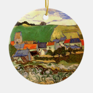 Sicht auf Auvers, Vincent van Gogh. Herzlichen Glü Keramikornament