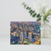 Sicht auf Bangkok in der Nacht Postkarte (Stehend Vorderseite)