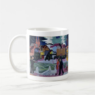 Sicht auf Basel und den Rhein, Ernst Ludwig Kirchn Kaffeetasse