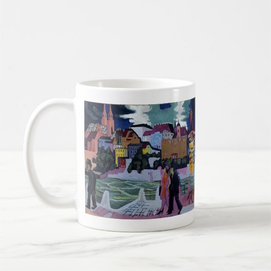 Sicht auf Basel und den Rhein, Ernst Ludwig Kirchn Kaffeetasse (Links)