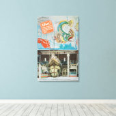 Sicht auf Bernsteins Fischgrotte mit Fisch Leinwanddruck (Insitu (Holzboden))