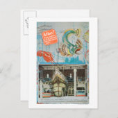 Sicht auf Bernsteins Fischgrotte mit Fisch Postkarte (Vorne/Hinten)